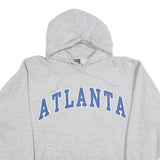 AUTHENTIC LIFE Mens Grey Hoodie L Atlanta Print Cotton Blend Pullover Casual