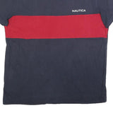 NAUTICA Mens Navy & Red Colourblock T-Shirt XL Short Sleeve Crew Neck Casual