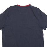 NAUTICA Mens Navy & Red Colourblock T-Shirt XL Short Sleeve Crew Neck Casual