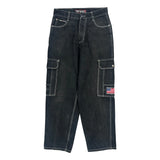 Beverly Hills Polo Club Cargo Trousers - 32W 30L Black Cotton