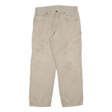 CARHARTT Mens Cotton Blend Beige Loose Straight Trousers W34 L30 Workwear Casual