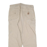 CARHARTT Mens Cotton Blend Beige Loose Straight Trousers W34 L30 Workwear Casual