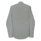 MICHAEL KORS Mens Grey & Black Cotton Blend Shirt XS Slim Fit Long Sleeve Button