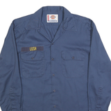 DICKIES Mens Blue Workwear Cotton Blend Shirt M Button Pockets Durable