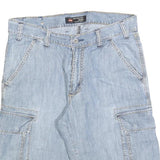 CARLO BELLUCCI Mens Shorts Blue Cargo Plain M W32 Casual Cotton Blend