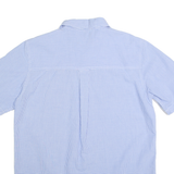 CHAPS Mens Blue Check Shirt M Cotton Blend Easy Care Casual Button Down