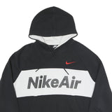 NIKE Womens Black & White Nike Air Pullover Hoodie L Cotton Blend