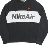 NIKE Womens Black & White Nike Air Pullover Hoodie L Cotton Blend