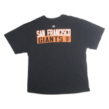 MAJESTIC Mens Black & Orange San Francisco Giants Graphic T-Shirt XL Short