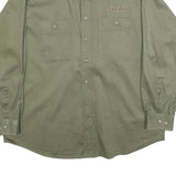 WRANGLER Mens Green Southern Outdoors Cotton Shirt 2XL Button Pocket Casual