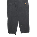 CARHARTT Mens Cotton Blend Black Regular Cargo Trousers W32 L30 Workwear Zip