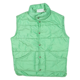 FJORD Mens Green Polyester Blend Puffer Jacket XL Button Closure Sleeveless