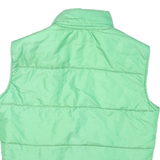 FJORD Mens Green Polyester Blend Puffer Jacket XL Button Closure Sleeveless