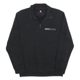 ENGELBERT STRAUSS Mens Black Half Zip Sweatshirt S Workwear Pullover Cotton
