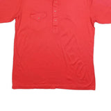 DI FINI Mens Red Short Sleeve Plain Polo Shirt XL Cotton Blend Button Pocket