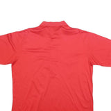 DI FINI Mens Red Short Sleeve Plain Polo Shirt XL Cotton Blend Button Pocket