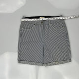 Barbour Pinstripe Shorts - 30W UK 10 Grey Cotton