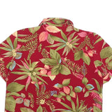 SAG HARBOR Womens Red Floral Button Shirt Short Sleeve Collar S Cotton Blend
