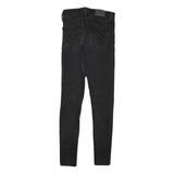 LEVI'S 720 Womens Jeans Black Slim Skinny Denim Medium W24 L26 Skinny Fit Zip