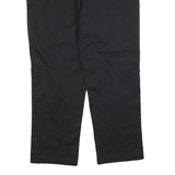 DICKIES Mens Black Regular Fit Straight Leg Trousers W38 L30 Cotton Blend Zip