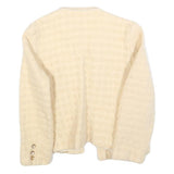 PAULA KLEIN Womens Cream Wool Plain Tailored Jacket XS Woven Elegant Buttons