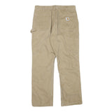 CARHARTT Mens Cotton Blend Beige Straight Workwear Trousers W32 L29 Durable