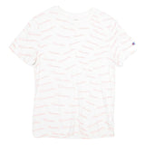 CHAMPION Mens White Graphic T-Shirt S Short Sleeve Crew Neck Logo Print
