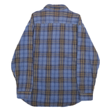 ST JOHNS BAY Mens Blue & Brown Plaid Shirt L Button Long Sleeve Casual Cotton