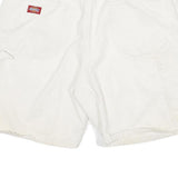 DICKIES Mens White Casual Shorts 2XL W35 Cotton Blend Comfortable Fit
