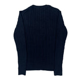 Tommy Hilfiger Cable Knit Sweater - Large Navy Cotton