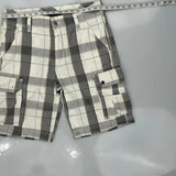 Unbranded Checked Cargo Shorts - 32W 11L Grey Cotton