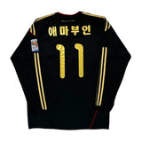 Germany National Team Adidas 2010-11 Away Long Sleeve Football Shirt - Large Black Polyester