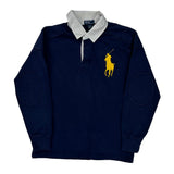 Age 10 Polo By Ralph Lauren Rugby Shirt - Medium Navy Cotton