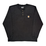 Carhartt Long Sleeve T-Shirt - Large Black Cotton