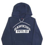 Nike Womens Navy Blue Stranger Things Hawkins Phys Ed Hoodie XS Cotton Blend