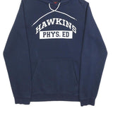 Nike Womens Navy Blue Stranger Things Hawkins Phys Ed Hoodie XS Cotton Blend