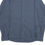 WRANGLER Mens Blue Check Shirt L Cotton Blend Casual Button Down Long Sleeve