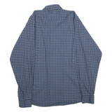 WRANGLER Mens Blue Check Shirt L Cotton Blend Casual Button Down Long Sleeve