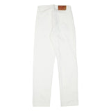 Mens White Regular Fit Straight Leg Denim Cotton Blend Jeans Button W28 L32