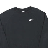 NIKE Mens Black Crew Neck S Cotton Blend Pullover Sweatshirt S Logo