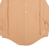 SEARS Mens Beige Plain Dress Shirt L Classic Fit Long Sleeve Button Closure