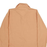 SEARS Mens Beige Plain Dress Shirt L Classic Fit Long Sleeve Button Closure