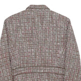 SAG HARBOR Womens Brown & Pink Check Jacket UK 10 Acrylic Blend Button Closure