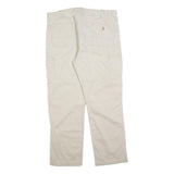 CARHARTT Mens Cotton Blend Beige Relaxed Straight Trousers W40 L32 Workwear