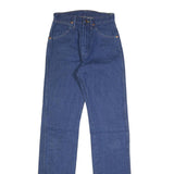 WRANGLER Womens Regular Fit Straight Blue Denim Jeans W24 L34 Classic Zip
