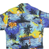 EKUMENIK Mens Blue Yellow Hawaiian Shirt M Rayon Relaxed Fit