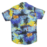 EKUMENIK Mens Blue Yellow Hawaiian Shirt M Rayon Relaxed Fit