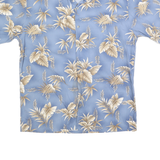PIERRE CARDIN Mens Blue & Beige Floral Cotton Shirt M Summer Beach Casual