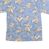 PIERRE CARDIN Mens Blue & Beige Floral Cotton Shirt M Summer Beach Casual