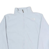 THE NORTH FACE Girls White Fleece Jacket L Polyester Blend Zip Outerwear